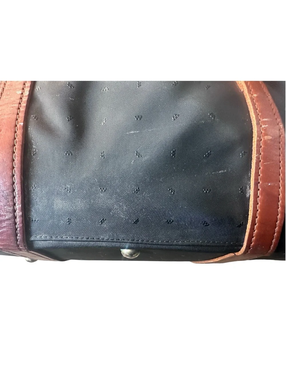 King Ranch Black Duffel Bag with Brown Leather Trim